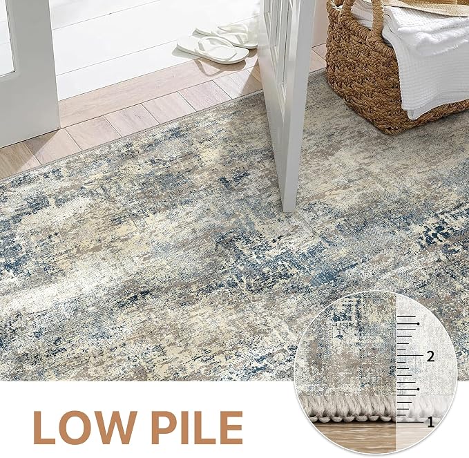 GENIMO Washable Area Rugs for Living Room, 9x12 Modern Non Slip Rugs, Low Pile - Image 5