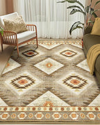 Area Rug 5x7 Rug Machine Washable Non-Slip Low Pile Print Pattern Western Rug - Image 3