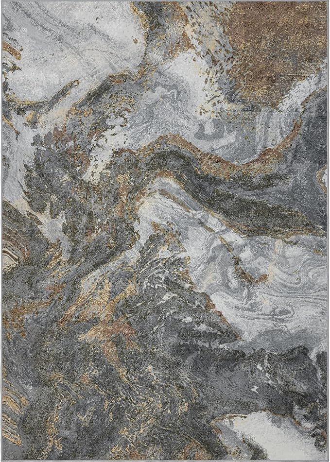 Modern Washable Rug for Living Room: Abstract 9x12 Area Rugs for Bedroom Low - Image 7