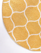 Rugs.com Lattice Frieze Collection Rug – 3' Round Yellow Medium Rug Perfect - Image 8
