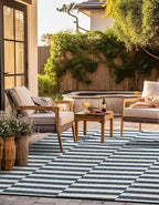 Unique Loom Outdoor Striped Collection Area Rug - Image 3
