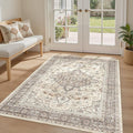 4x6 Area Rug Washable Rugs: Boho Large Neutral Vintage Soft Rugs Stain by LOONGRUG