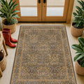 Vintage Brown 3x6 Area Rugs for Large Entryway, Bedroom Beside Rug, Laundry Room by HazoHaus