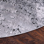 Rugs.com Leipzig Collection Round Rug – 7 Ft Round Grey Low-Pile Rug Perfect - Image 6