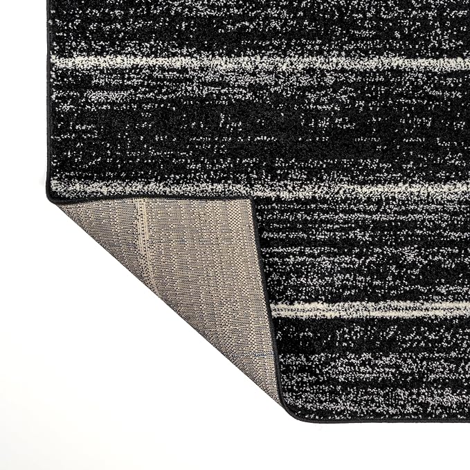 JONATHAN Y Williamsburg Minimalist Stripe Black/Cream Indoor Area Rug, - Image 9