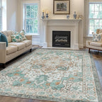 GENIMO 3x5 Area Rugs for Living Room, Machine Washable Non Slip Vintage Rugs by GENIMO