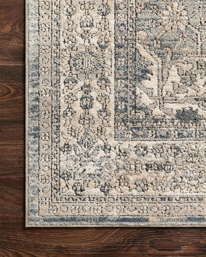 Loloi Teagan Collection TEA-04 Sky/Natural 5'-3" x 7'-6" Area Rug, Soft Neutral - Image 8