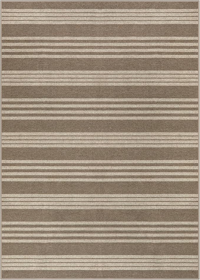 Lahome Striped Non Shed Easy Jute Rug, 5x7 Large Living Dining Room Rug - Image 8