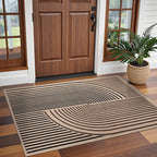 Tangsoo Easy Jute 3x5 Rug for Living Room, Non-Slip Thin Dark Brown Rainbow - Image 2