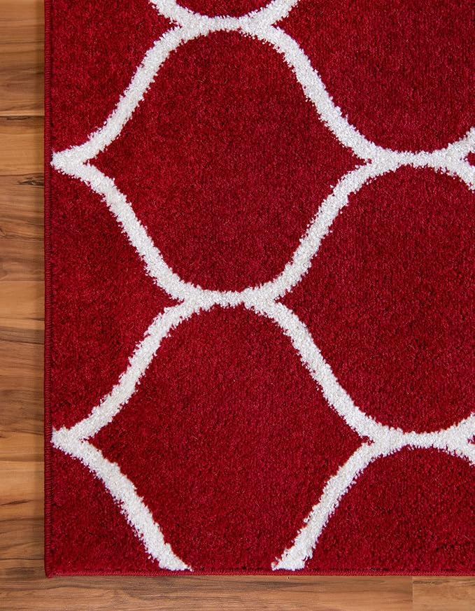 Rugs.com Lattice Frieze Collection Rug – 5' x 8' Red Medium Rug Perfect - Image 8