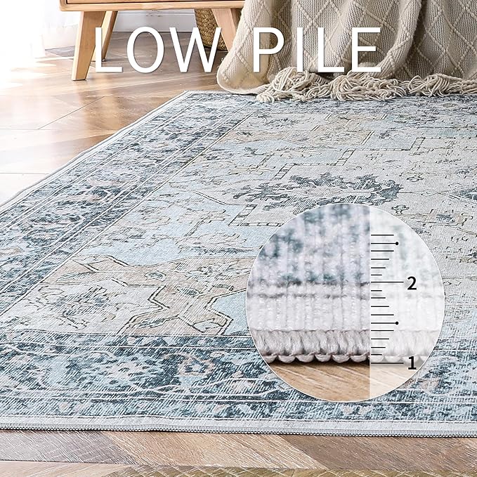 GENIMO 6x9 Area Rugs for Living Room, Non Slip Machine Washable Rugs, Low Pile - Image 5