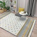 Alfa Rich 3x10 Gold Gray Off White Washable Area Rugs by AlfaRichRugs