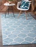 Rugs.com Lattice Frieze Collection Rug – 3' 3 x 5' 3 Light Blue Medium Rug by Rugscom