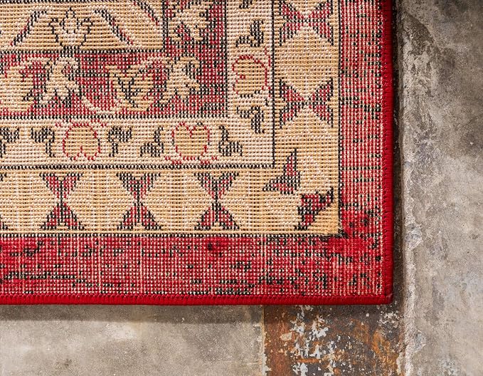 Unique Loom Taftan Collection Border Geometric Tribal Inspired Design Area Rug - Image 10