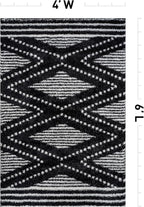 Rugshop Geometric Shag Area Rug Anthracite Dark Gray and White 4' x 6' Ideal - Image 2