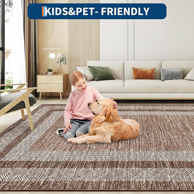 GarveeHome Area Rug 8x10 Modern Geometric Living Room Rug Non Slip, Thin - Image 6