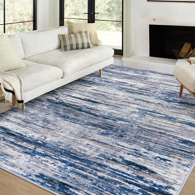6x9 Modern Abstract Area Rug for Bedroom, Non-Shedding Rugs for Living Room by SiiloomRug