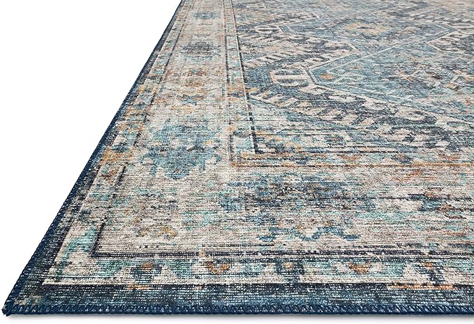 Loloi Skye Collection SKY-03 Denim/Natural 8'-0" x 8'-0" Round Area Rug - Image 4