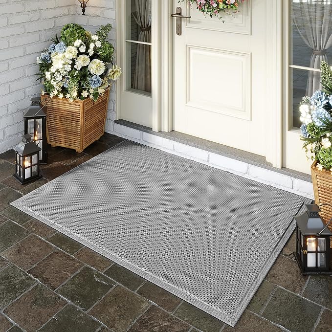 Front Door Mat 24''x36'', Drainage Heavy Duty Dirt Trapping Non-Slip Doormats - Image 3