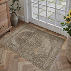 2x3 Brown Washable Vintage Area Rug - Image 3
