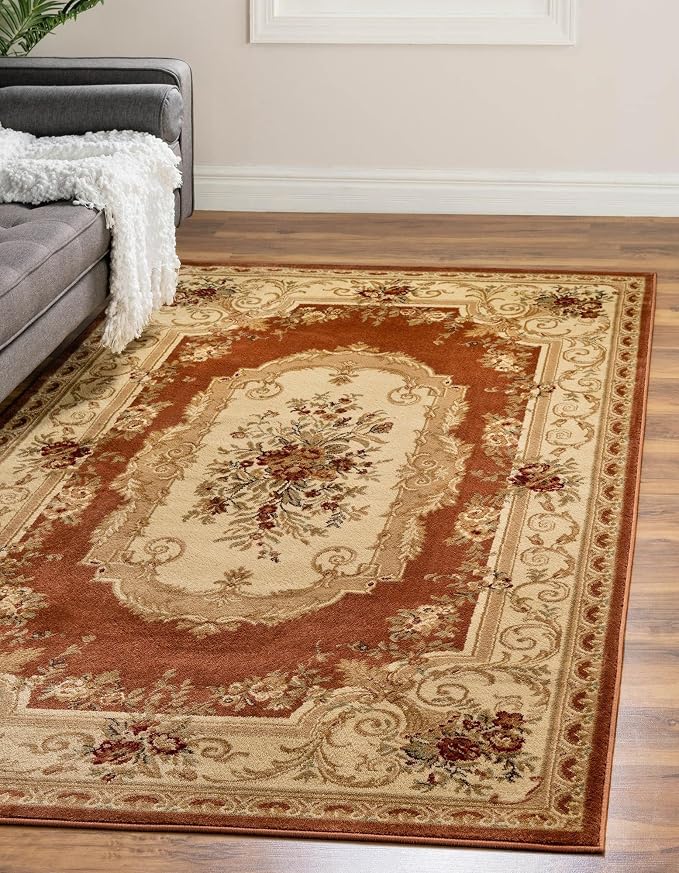 Rugs.com Chateau Collection Rug – 4' x 6' Brick Red Medium Rug Perfect - Image 5