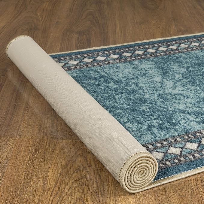 Antep Rugs Alfombras Modern Bordered 2x7 Non-Skid Low Profile Pile Rubber - Image 4