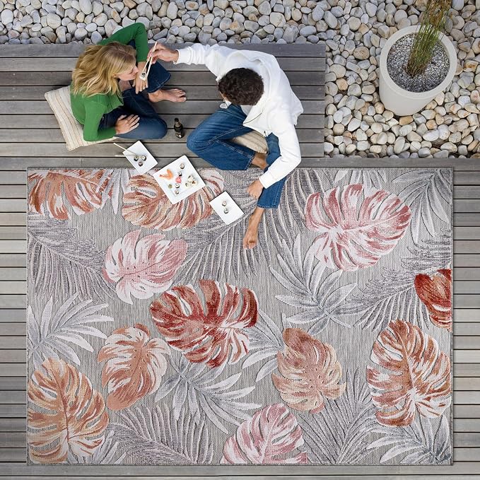 CAMILSON Indoor Outdoor Rug, Easy-Cleaning Non-Shedding Living Room, Garden and - Image 9