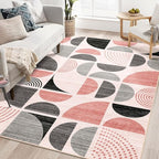 MUJOO Pink Rug Washable, 5x7 Area Rugs by MUJOO