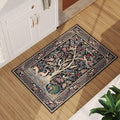 Rugcomf Indoor Door Mat 2x3 Rug Vibrant Tree of Life-Patterned Vintage Machine by Rugcomf