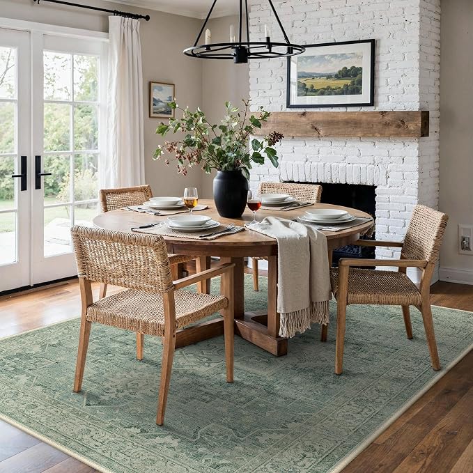 5x7 Area Rugs for Living Room, Machine Washable Rug, Non Slip Vintage Rugs - Image 4