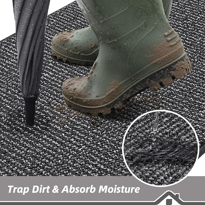 BEQHAUSE Dirt Trapper Door Mat 32" x 48", Non-Slip Washable Doormats Entrance - Image 3