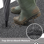 BEQHAUSE Dirt Trapper Door Mat 20" x 32", Non-Slip Washable Doormats Entrance - Image 3