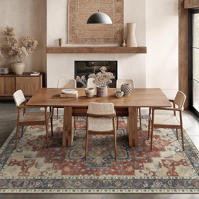 GENIMO 5x7 Area Rugs for Living Room, Machine Washable Non Slip Vintage Rugs - Image 2