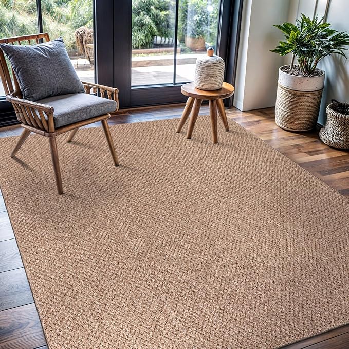 CAMILSON Easy Jute Rug 4x6, Indoor Outdoor Natural Color Farmhouse Area Rugs - Image 8