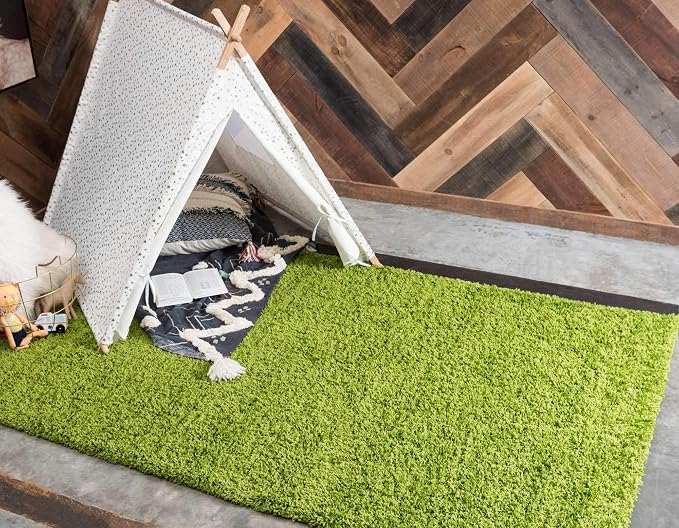 Unique Loom Solid Shag Collection Area Rug - Image 3