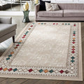 Antep Rugs Alfombras Modern Bordered 5x7 Non-Skid Low Profile Pile Rubber by AntepRugs