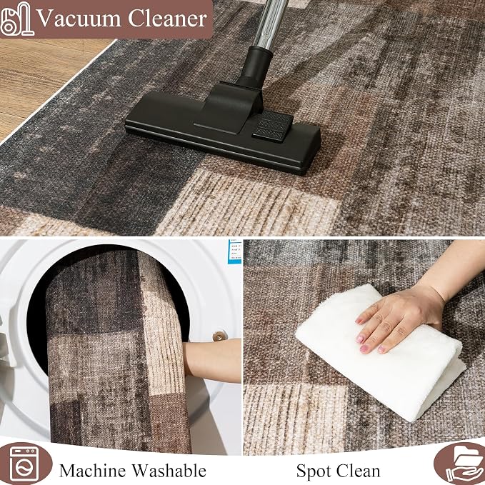Modern Geometric Patchwork Indoor Runner Rug - Image 9