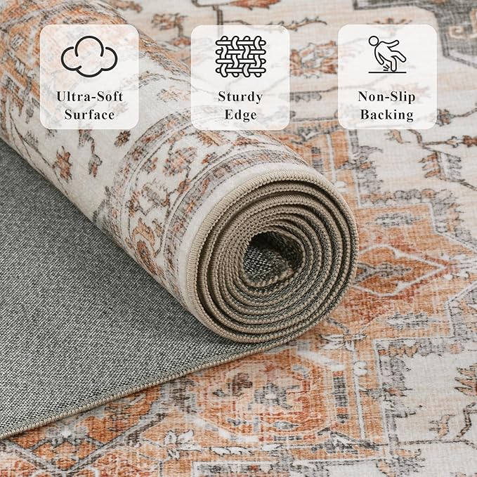 9x12 Large Area Rugs for Living Room Ultra-Soft Washable Rug Vintage Distressed - Image 4
