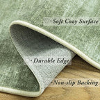 Olive Green 9x12 Area Rug Living Room Minimalist Modern Abstract Style Extra - Image 3