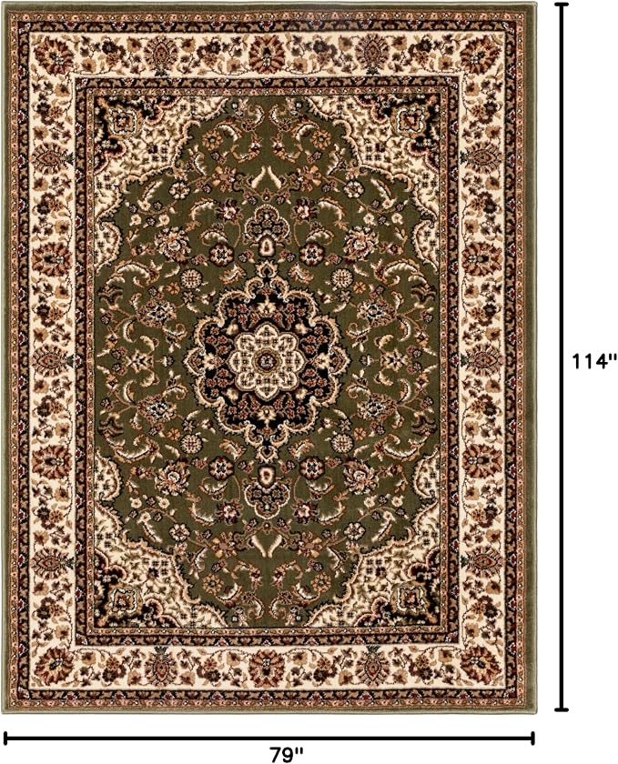 Well Woven Barclay Collection Medallion Kashan Green 6x9 Area Rug - Image 3