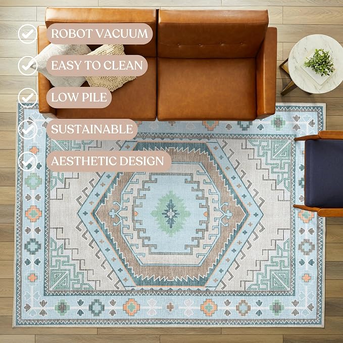 Oriental Rug. Washable Vintage Turkish Oushak Antique Inspired Area Rugs. - Image 3