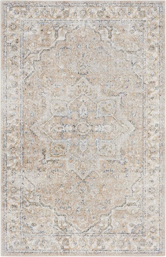 Nourison Home Astra Machine Washable Beige 4' x 6' Area Rug - Image 3
