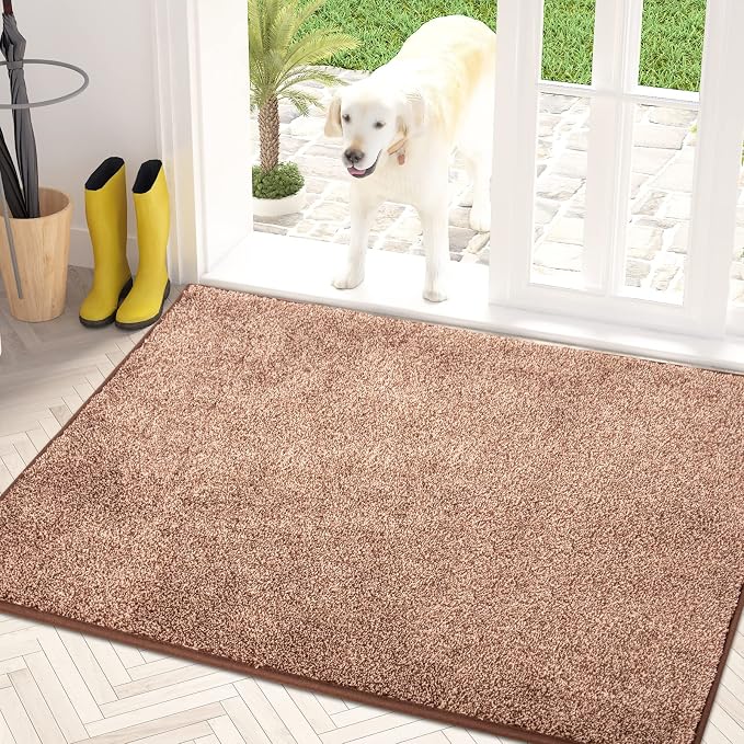 PURRUGS Dirt Trapping Door Mat 31.5" x 47", Non-Slip Machine Washable Entry Rug by PURRUGS