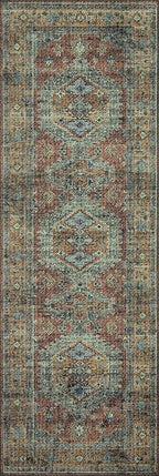Loloi Skye Collection SKY-07 Terracotta/Sky 9'-0" x 12'-0" Area Rug - Image 6