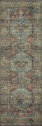 Loloi Skye Collection SKY-07 Terracotta/Sky 6'-0" x 6'-0" Round Area Rug - Image 6