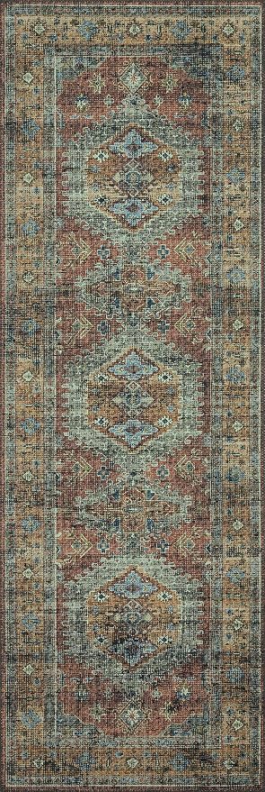 Loloi Skye Collection SKY-07 Terracotta/Sky 6'-0" x 6'-0" Round Area Rug - Image 6