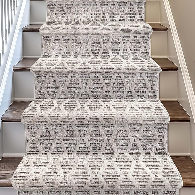 Well Woven Custom Size Hallway & Stair Runner- Harlow Babylon Taupe 31 Inches by WellWovenRugs