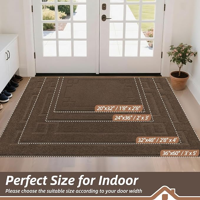 BEQHAUSE Door Mat 36" x 60", Non-Slip Door Mats Indoor Entryway Rugs Washable - Image 2