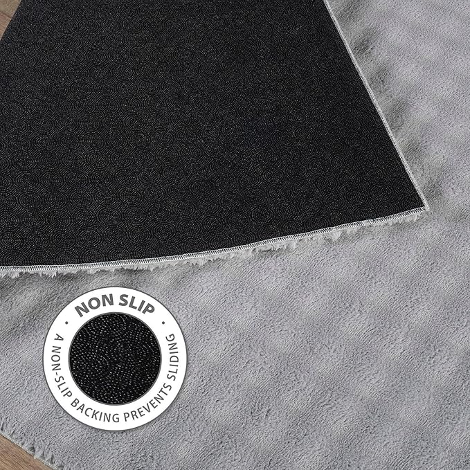 CAMILSON Modern Gray Non Slip Door Mat Rug 2x3 Ultra Soft High Pile Entryway - Image 5