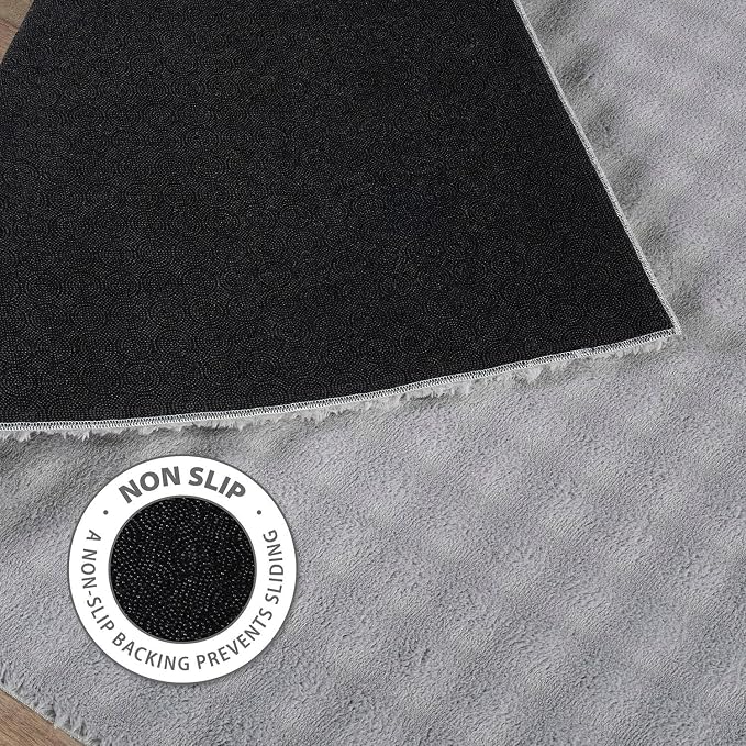 CAMILSON Modern Gray Non Slip Rug 4x6 Ultra Soft High Pile Area Rugs Non Skid - Image 5